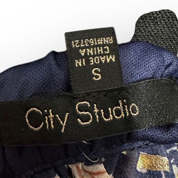 NWOT City Studio Floral Print Mini Dress Blue Small - Picture 9 of 11